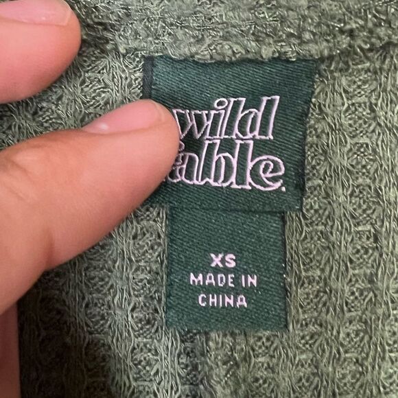 Wild Fable Waffle Knit Button Front Tie Up Shirt - Picture 7 of 7